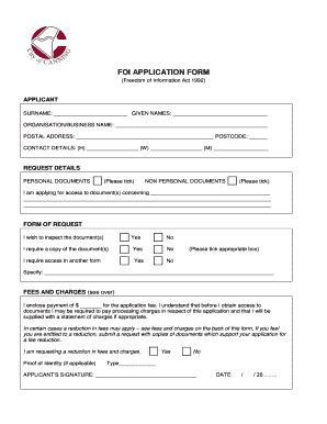 Fillable Online Canning Wa Gov Foi Application Form City Of Canning