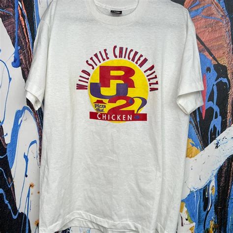 Vintage Vintage 80s90s Pizza Hut Wild Style Chicken Pizza Promo Tee