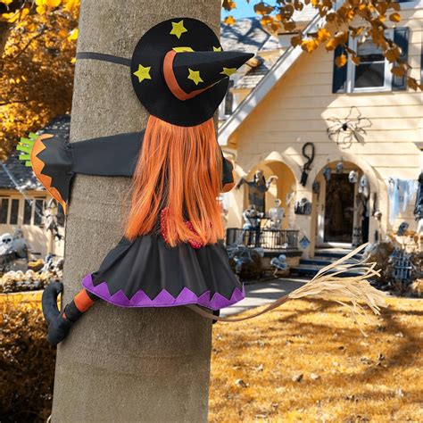 Halloween Deko Abst Rzende Hexe In Baum Halloween Dekoration