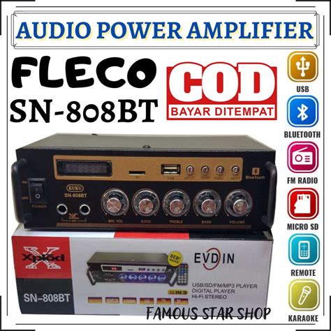 Jual Power Amplifier Fleco Sn Bt Amplifier Bluetooth Sn Bt Bisa