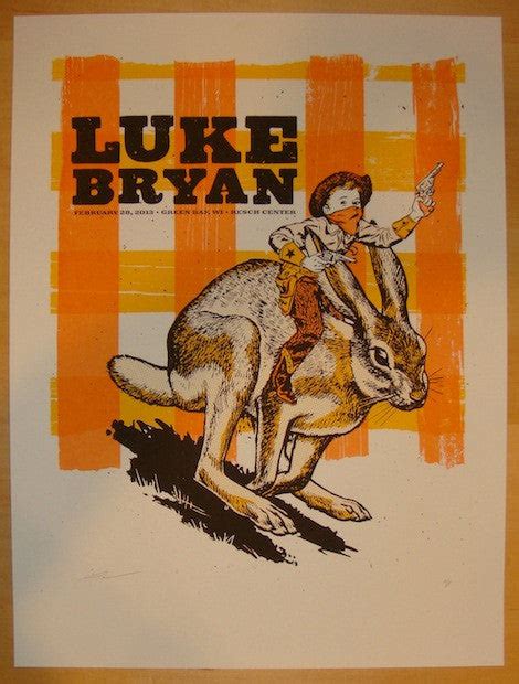 2013 Luke Bryan - Green Bay Silkscreen Concert Poster by Andrew Vastag ...