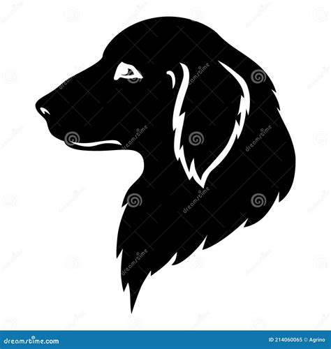 Dog Golden Retriever Head Silhouette Stock Vector Illustration Of