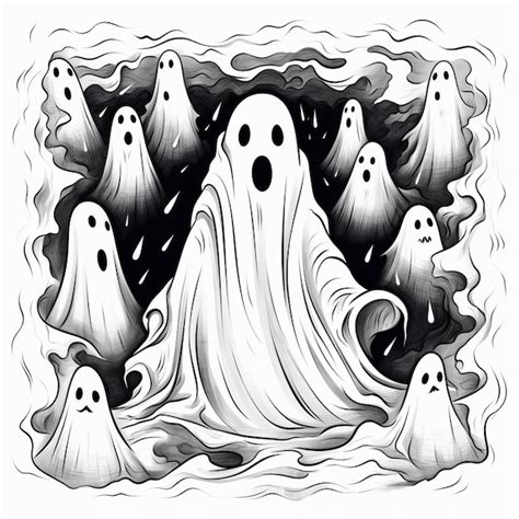 Premium AI Image | Abstract Halloween Ghost Drawing for a Halloween Instagram Post