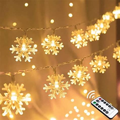 Amazon 20 FT 40 LED Battery Operated Christmas Snowflake String