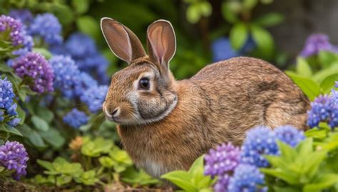 Fluffy Baby Rabbit Sitting In Green Meadow Generated By AI Stock Photo