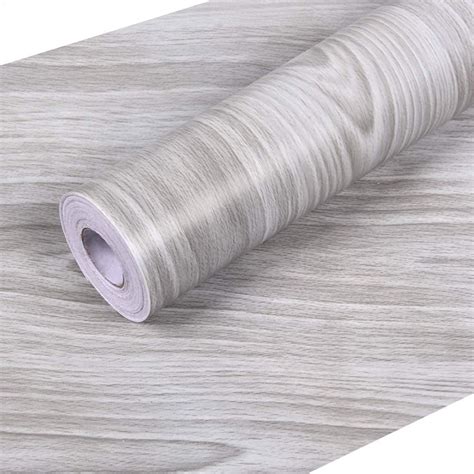 Wall Paper Gray Wood Contact Paper 17 7x 118 PVC Self Adhesive Wood