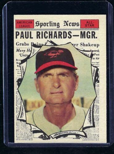 1961 Topps 566 Paul Richards Baltimore Orioles High Number EX MT