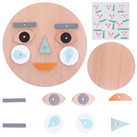 New Wooden Fun Face Changing Expression Game Kindergarten Small Class