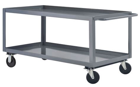 Flat Handle Utility Cart, Load Capacity 1200 lb, Number of Shelves 2 ...