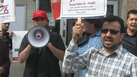 Firas Al Najim CD4HR Speaking To Toronto Protesters To Save Yemeni