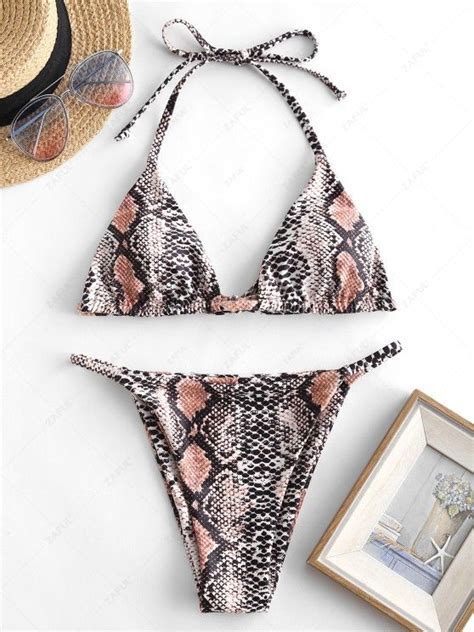 42 OFF 2021 ZAFUL Leopard Snakeskin Print String Bikini In MULTI C