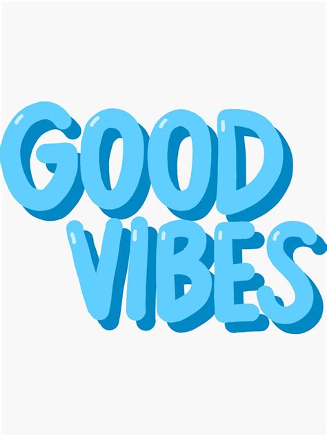 Good Vibes Bubble Letters Sticker For Sale By Collegegals Redbubble