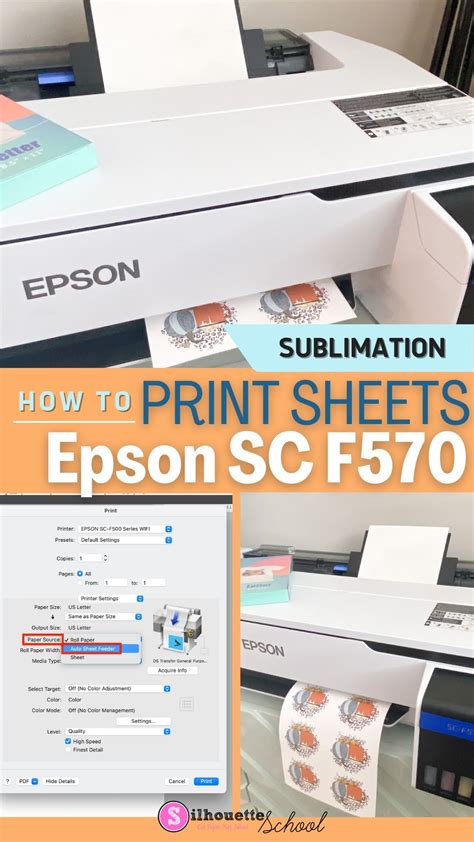 How To Print Sheets On Epson Sc F570 Sublimation Printer Artofit