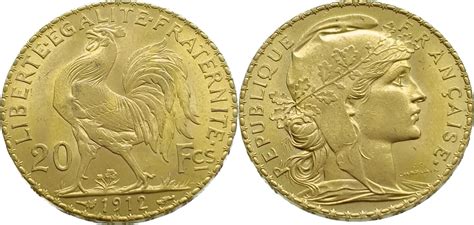 France 20 Francs 1912 Marianne Gold Vz St MA Shops