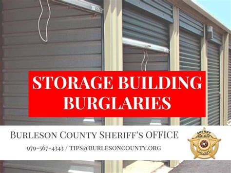 Burleson County Sheriff raising awareness of storage building ...