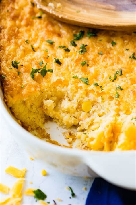 Cheesy Jiffy Cornbread Casserole - Oh Sweet Basil