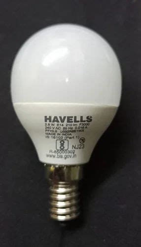 Ceramic Havells Adore 2 8 W E14 WW LED Ball Lamp Warm White At Rs 120