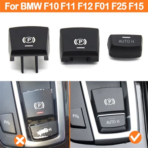 Electronic Handbrake Parking Brake Switch Auto H Button Cap For Bmw