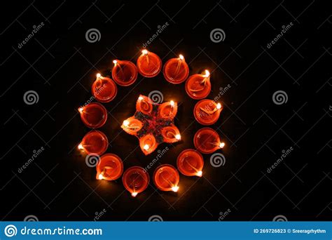 Divali Indian Festival Food And Candles Flat Lay Top View Ai