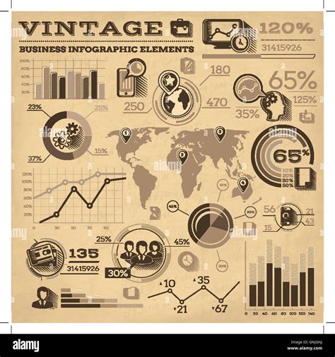 Vintage Business Infographic Elements Stock Vector Image And Art Alamy