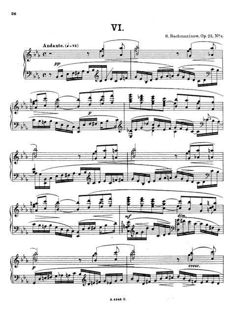 Op No Prelude In E Flat Major Free Sheet Music By Rachmaninoff