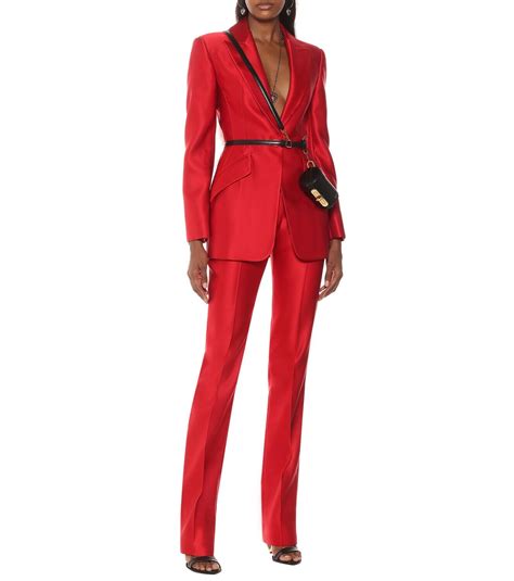 Alexander Mcqueen Silk Satin Peplum Blazer Alexander Mcqueen