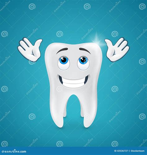 Shiny Tooth Realistic Healthy Clear White Tooth Isolated On