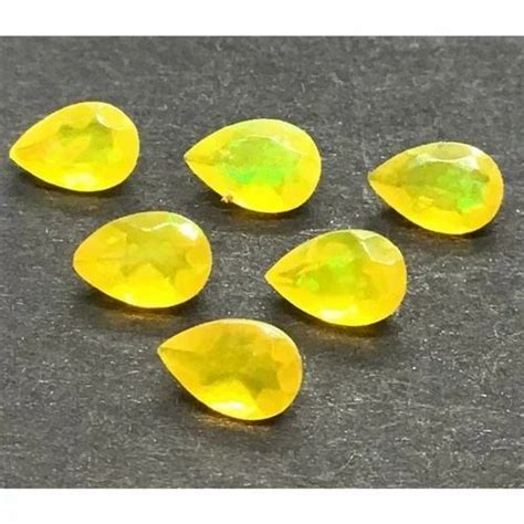 Yellow Pear Cut Ethiopian Opal Gemstone Size X Mm At Rs Carat