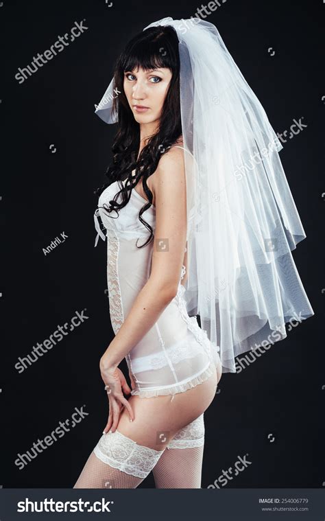 Sexy Beautiful Nude Bride Veil White Stock Photo 254006779 Shutterstock