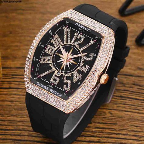luxury diamond   men denvosi mm quartz timepiece