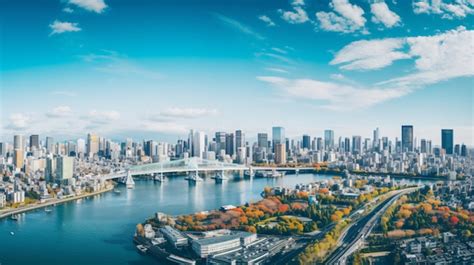 Premium AI Image | Osaka city beautiful panorama view