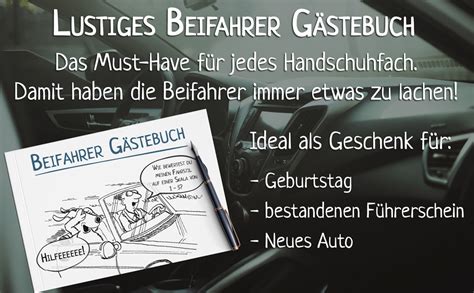 Beifahrer G Stebuch Lustiges Geschenk Zum Bestandenen F Hrerschein