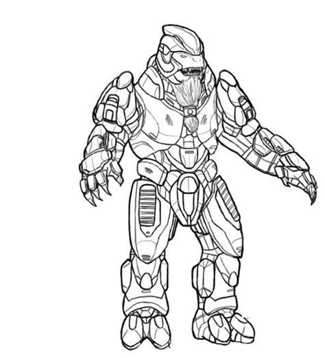 Halo Elite Coloring Pages