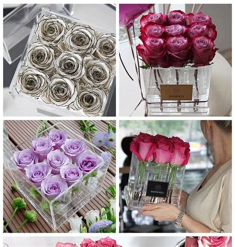 Klar Acryl Blume Verpackung Box Transparent Plexiglas Blume Rose