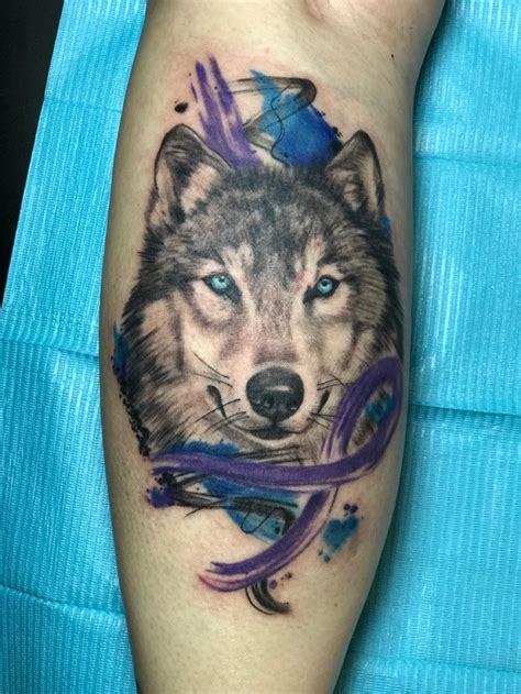 My new wolf tattoo | Animal tattoo, Wolf tattoo, Watercolor tattoo