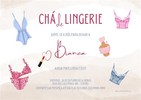 Convite Digital Chá de Lingerie Elo7 Produtos Especiais