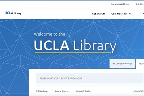 Photo | UCLA Library website landing page | UCLA