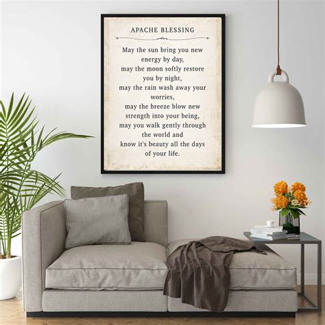 Wall Décor Wall Hangings Instant Download Poem Poem Art Print Apache