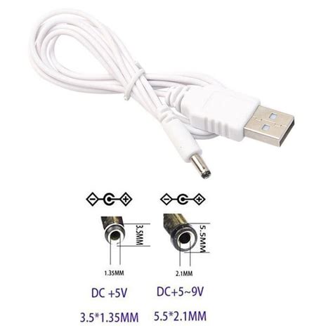 USB To DC 2 5mm 3 5mm 5 5mm 5V DC Barrel Jack Power Cable Connector