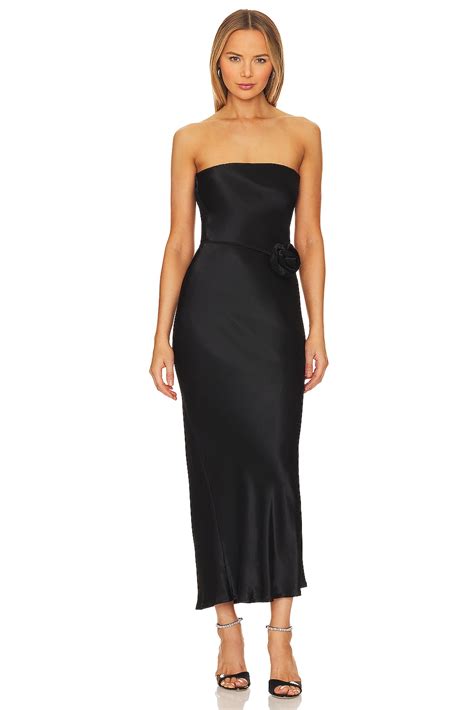 Sndys X Revolve Angel Rosette Midi Dress In Black Revolve