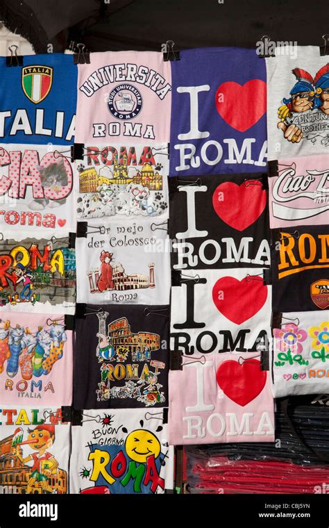 Souvenir T-Shirts from Rome, Italy Stock Photo - Alamy