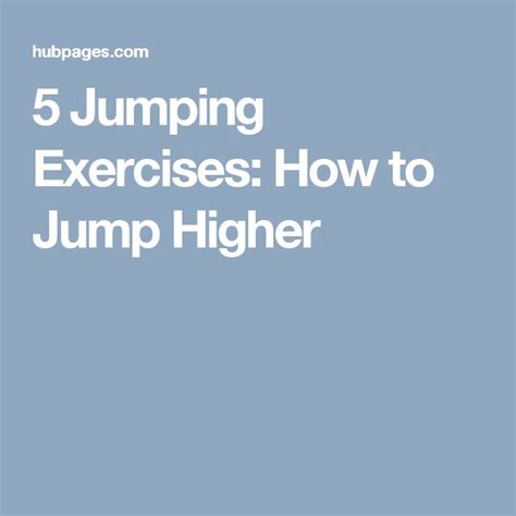 5 Jumping Exercises How To Jump Higher High Jump Soccer Workouts