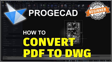 Progecad How To Convert Pdf To Dwg Tutorial Youtube