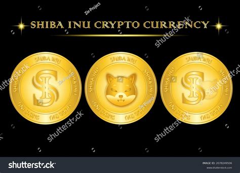 Shiba Inu Shib Gold Coin Crypto Stock Vector Royalty Free