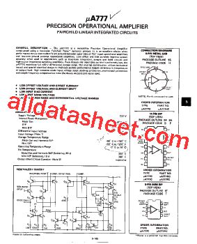 UA777 Datasheet(PDF) - Fairchild Semiconductor