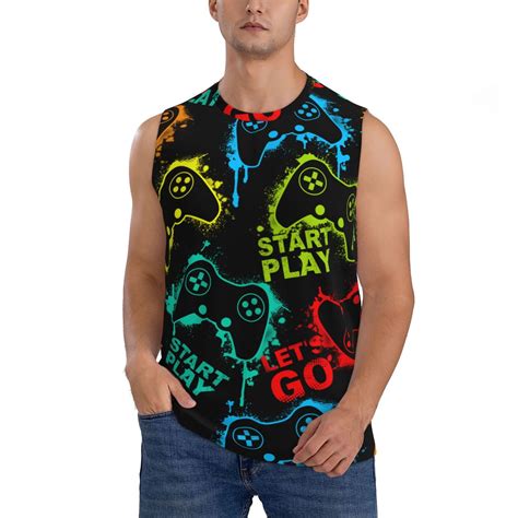 Easygdp Play Game Start Men S Breathable Tank Tops Sleeveless Sporty T