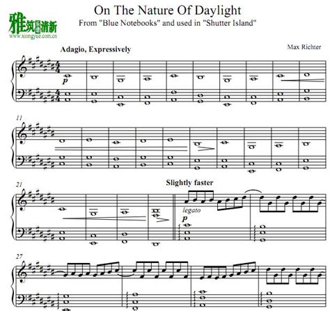 Max Richter On the Nature of Daylight 钢琴谱