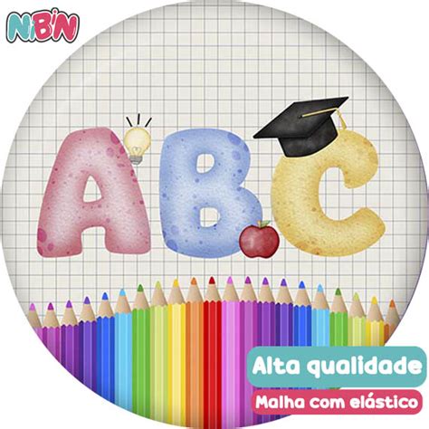 Painel Redondo Tecido Sublimado Formatura Abc Escola Shopee Brasil