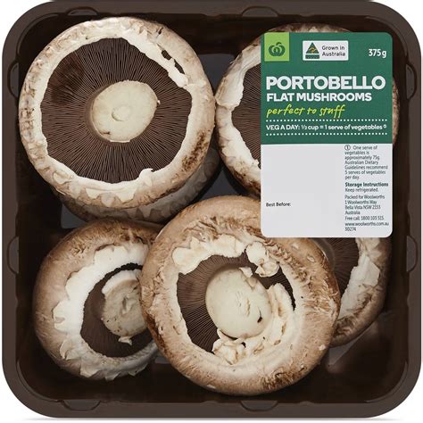 Woolworths Portobello Flat Mushrooms Punnet 375g Woolworths