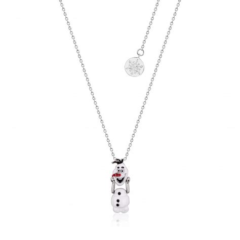 Frozen Collier Avec Pendentif Olaf Plaqu Or Blanc Shopforgeek